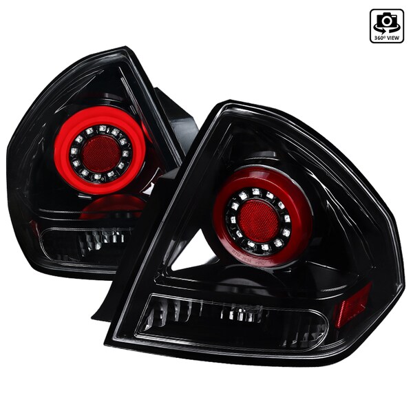 Spec-D Tuning 06-13 Chevrolet Impala LED Tail Lights- Glossy Black With Clear Lens LT-IPA06BKLED-TM - main